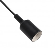 Патрон E27 силиконовый со шнуром 1м черный REXANT