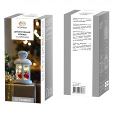 Декоративный фонарь с шариками 12х12х20,6 см, белый корпус, теплый белый цвет свечения NEON-NIGHT