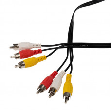 Шнур 3 RCA - 3 RCA, 5м, черный REXANT