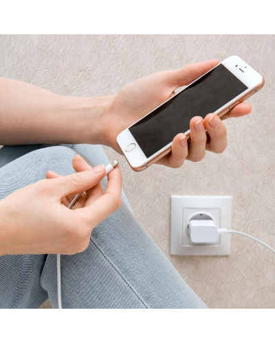 Кабель USB-A – Lightning для Apple, 2,4А, 1м, ПВХ, белый REXANT