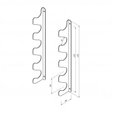 Держатель для хранения садового инвентаря настенный, черный REXANT