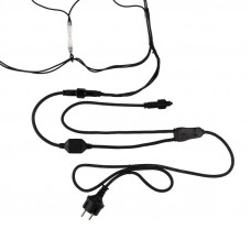 Гирлянда светодиодная Сеть 2x4м 560 LED БЕЛЫЙ/СИНИЙ черный каучук IP67 постоянное свечение 230В блок в комплекте NEON-NIGHT