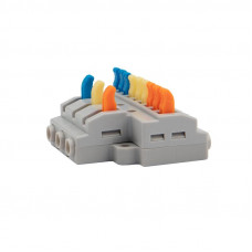 Клемма СМК 3х3 проходная разветвительная 3 полюса, с монтажной площадкой (1 ввод, 3 вывода на полюс), (4 шт/уп) REXANT