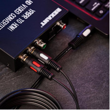 Шнур Стерео 3,5мм - 2 RCA, 3м, Gold REXANT