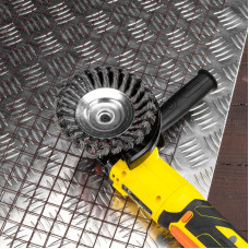 Щетка коническая для УШМ, крученая стальная проволока, 125мм, М14 KRANZ