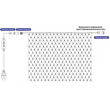 Гирлянда Сеть, LED диоды, 2х2м., (288 диодов), черный провод каучук, белые/синие диоды, с контроллером NEON-NIGHT
