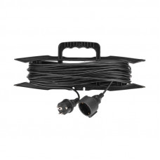 Удлинитель-шнур на рамке ПВС 3х0,75мм², 20м, с/з, 6А, 1300Вт, IP20, черный PROconnect