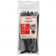 Стяжка нейлоновая Профессиональная 200x3,6мм, черная (100 шт/уп) REXANT