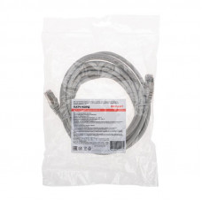 Патч-корд S/FTP, CAT 6A (10G), RJ45-RJ45, 28AWG, LSZH, серый, 5м REXANT