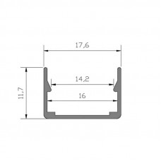 Профиль алюминиевый анодированный для гибкого неона 16х16мм, 2м NEON-NIGHT