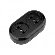 Колодка 2 гнезда карболитовая б/з 16А, черная REXANT