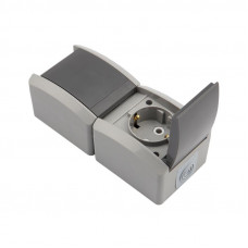 Блок вертикальный 2 розетки INDUSTRIAL IP54 с/з, о/у, серый KRANZ