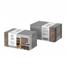 Гирлянда Светодиодный Дождь 1.5x1.5 м, прозрачный ПВХ, 144 LED с контроллером, теплое белое свечение NEON-NIGHT