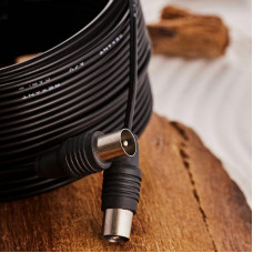 ВЧ кабель ТВ штекер - ТВ штекер, 25м, черный REXANT