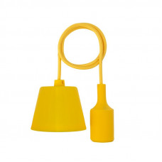 Патрон E27 силиконовый со шнуром 1м желтый REXANT