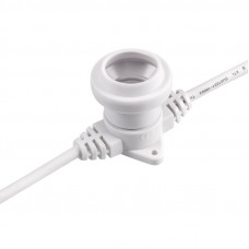 Гирлянда Белт-Лайт 2 жилы, 50м, шаг 40см, 125 патронов E27, IP65, белый круглый провод NEON-NIGHT