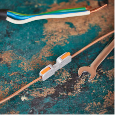 Клемма СМК 222-421R проходная разъемная 1 полюс серая 0,2-2,5/4мм² (50 шт/уп) REXANT