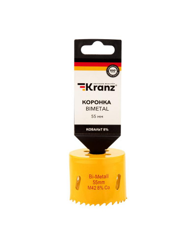 Коронка Bimetal 55мм KRANZ