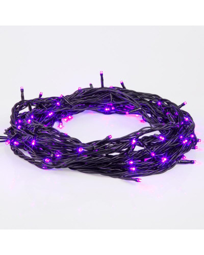 Гирлянда Нить управляемая 10м 100 LED ФИОЛЕТОВЫЙ черный ПВХ IP65 свечение с динамикой 230В контроллер в комплекте NEON-NIGHT