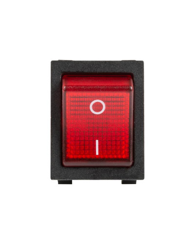 Выключатель клавишный 250V 30А (4с) ON-OFF красный с подсветкой (RWB-502)  REXANT
