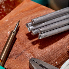 Припой пруток ПОС-61, Ø8мм, длина 400мм, ГОСТ 21931-76, олово 61%, свинец 39% (упак. 5 кг) REXANT