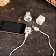 Комплект СЗУ, АЗУ, кабель miniUSB-USB, переходник microUSB 30 pin белый