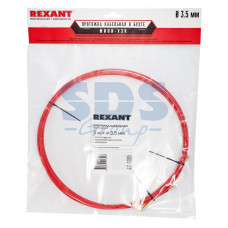 Протяжка кабельная (мини-УЗК в бухте), стеклопруток, d=3,5мм, 5м, красная REXANT