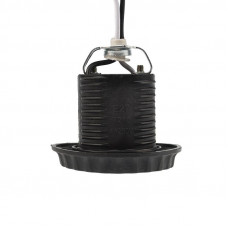 Патрон E27 с проводом 20см черный REXANT