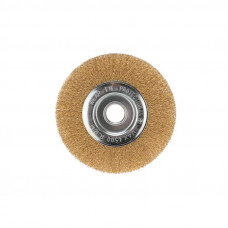 Щетка дисковая для УШМ, витая латунированная проволока, 150мм, отв. 22,23мм KRANZ