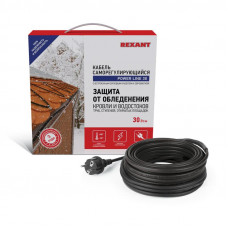 Кабель греющий саморегулирующийся POWER Line 30SRL-2CR, 10м/300Вт REXANT