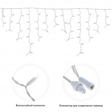 Гирлянда светодиодная Бахрома (Айсикл) 2,4х0,6м 88 LED КРАСНЫЙ черный ПВХ IP65 постоянное свечение 230В блок в комплекте NEON-NIGHT