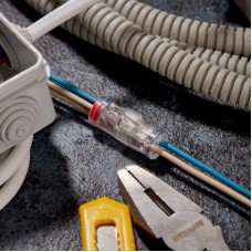 Экспресс-клемма СМК 2273-2x2R проходная разъемная 2 полюса 2х2-проводная 0,5-2,5мм² (50 шт/уп) REXANT