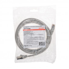 Патч-корд F/UTP, CAT 5e, RJ45-RJ45, 26AWG, LSZH, серый, 2м REXANT