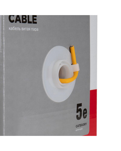 Кабель витая пара U/UTP, CAT 5e, ZH нг(А)-HF, 4PR, 24AWG, INDOOR, SOLID, оранжевый, 305м REXANT