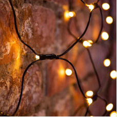 Гирлянда светодиодная Сеть 1х1,5м 160 LED ТЕПЛЫЙ БЕЛЫЙ черный ПВХ IP65 свечение с динамикой 230В блок в комплекте NEON-NIGHT