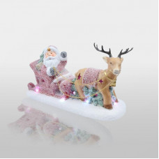 Керамическая фигурка Дед Мороз в санях 30,5х12,2х17,2 см