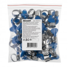Хомут червячный 12-20/9-0,7мм, с ключом, нержавеющая сталь W2, (50 шт/уп) REXANT