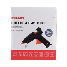 Пистолет клеевой, 60Вт, Ø11мм, настройка температуры 120..240℃, кейс REXANT