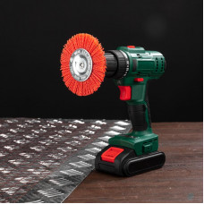 Щетка дисковая для дрели, нейлоновая проволока с абразивным покрытием, 100мм KRANZ