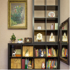 Деревянная фигурка с подсветкой Олень в лесу 9x8x10 см