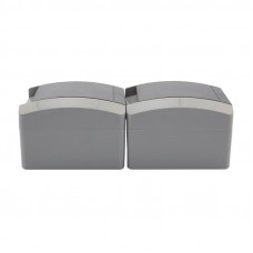 Блок вертикальный 2 розетки INDUSTRIAL IP54 с/з, о/у, серый KRANZ