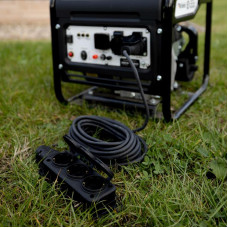 Удлинитель-шнур КГ 3х1,5, 30м, 3 гнезда, морозостойкий, с/з, 16А, 3500Вт, IP44 (Сделано в России) REXANT