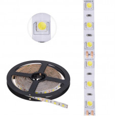 Лента светодиодная 12В, SMD5050, 14,4Вт/м, 60 LED/м, 6500К, 10мм, 3м, для БП с клеммами, IP65 LAMPER