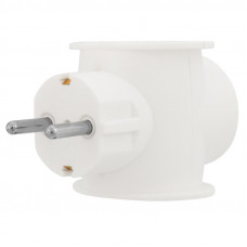 Набор тройников электрических универсальных 16А с/з, одно гнездо, белый (2 шт./уп.) REXANT