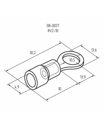 Наконечник кольцевой изолированный ø 10.5 мм 1.5-2.5 мм² (НКи 2.5-10) синий REXANT