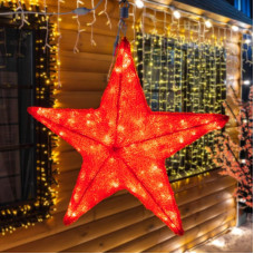 Акриловая светодиодная фигура Звезда 80 см, 210 светодиодов, красная NEON-NIGHT