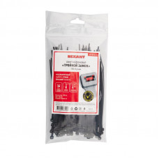 Стяжка нейлоновая Профессиональная 150x3,6мм, черная (100 шт/уп) REXANT