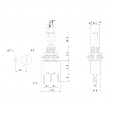 Тумблер 250V 3А (3c) ON-OFF-ON однополюсный Micro (MTS-103) REXANT