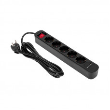 Удлинитель STANDARD 5 гнезд, 3м, 3х1,0мм², с/з, с выключателем, 2 USB, черный REXANT
