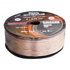 Кабель акустический 2х0,75мм², прозрачный SILICON, 100м REXANT